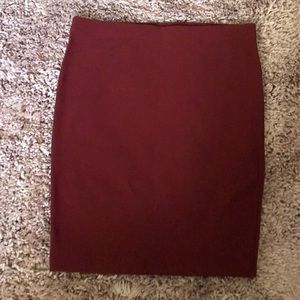 Burgundy pencil skirt